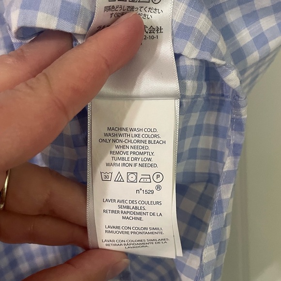 Ralph Lauren Mens M Short Sleeve Button Down Classic Fit Shirt Blue Checkered - Picture 5 of 8